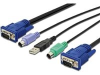 Digitus DS-19233, 5 m, PS/2, PS/2, VGA, Monivärinen, Musta, USB