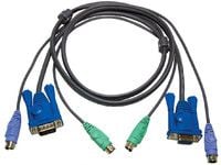ATEN 2L-5003P/C - Tastatur / video / musekabel (KVM) - PS/2, HD-15 (VGA) (hann) til PS/2, HD-15 (VGA) - 3 m - for ATEN CS-142; MasterView CS-124, 8...