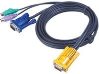 ATEN 10 M PS/2 KVM-kabel med 3-i-1 SPHD, 10 m, VGA, Svart, HDB-15, 2xPS/2, SPHD-15, Hane/Hane