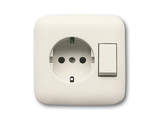 ABB 4310/6 EUJ-212, Hallintaelementti, Valkoinen, Duroplast, 2P+PE, IP20, 81 mm