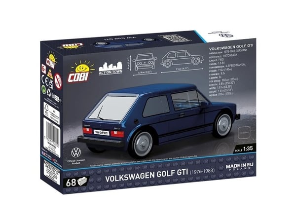 COBI 24615, Bybil, 1:35, Volkswagen Golf GTI (1976-1983), Alle kjønn, 68 stykker, 6 år