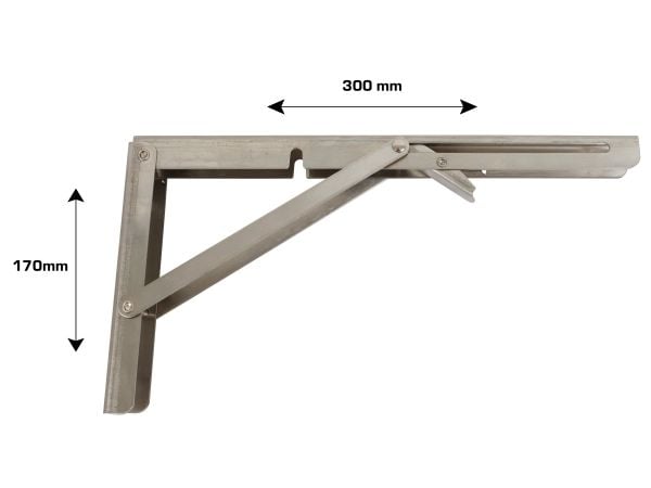 HOME It® sammenklaplig hyldeknægt 300 x 170 mm 150 kg rustfrit Stål