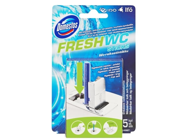 Luftfrisker/Toiletfrisker Domestos WC Sticks Ocean Fresh med Parfume til IFÖ WC,1 pk x 5 stk/krt