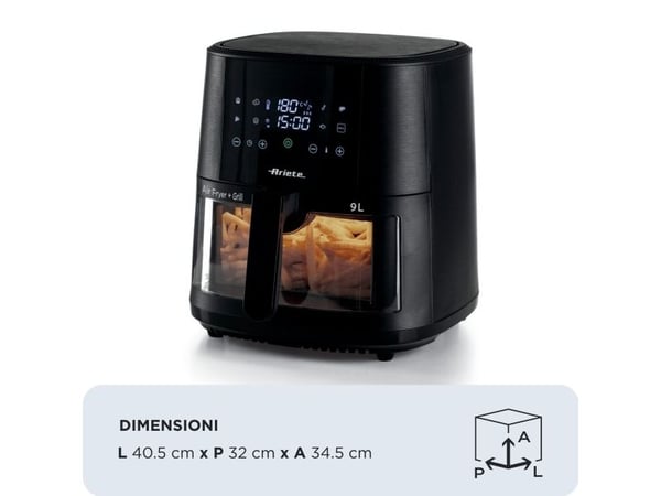 Ariete 4630/00, Varmluftsfrityr, 9 l, 3,5 kg, 60 °C, 200 °C, Single/enkelt