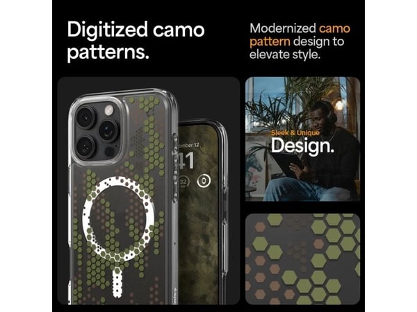 Spigen Ultra Hybrid (MagFit), Etui, Apple, iPhone 16 Pro Max, 17,5 cm (6.9"), Grønn, Gjennomsiktig