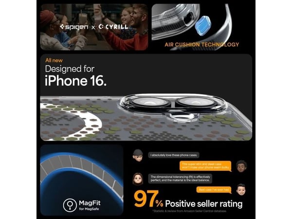 Spigen Ultra Hybrid (MagFit), Etui, Apple, iPhone 16, 15,5 cm (6.1"), Grønn, Gjennomsiktig