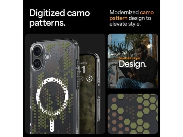 Spigen Ultra Hybrid (MagFit), Etui, Apple, iPhone 16, 15,5 cm (6.1"), Grønn, Gjennomsiktig