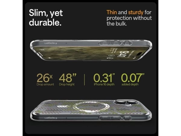Spigen Ultra Hybrid (MagFit), Etui, Apple, iPhone 16, 15,5 cm (6.1"), Grønn, Gjennomsiktig