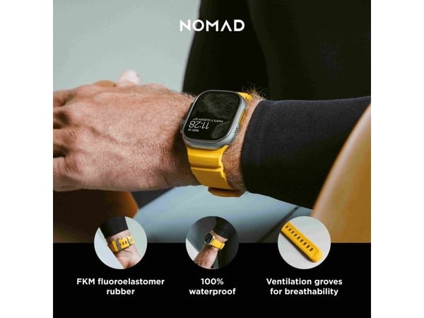 Nomad Rocky Point Band, Band, Smartwatch, Självtorkning, Apple, Ultra / 46mm, Läder, Titan
