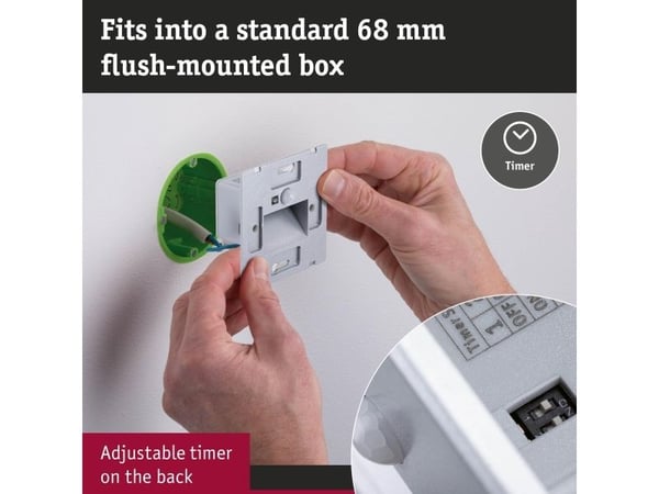 Paulmann Edge Quadro, Innfelt, firkant, 1 ampuller, 2700 K, IP20, Svart