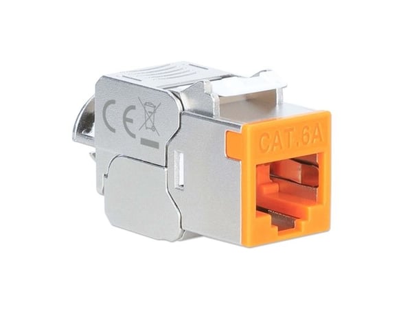 Intellinet 766623791328, Flat, Oransje, RJ-45, IDC, Hunkjønn, Gull