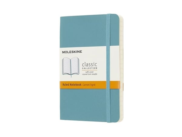Moleskine 805.83.4171.546.8, Monokromatisk, Blå, Matt, 70 g/m², Linjerte ark, Mykt omslag