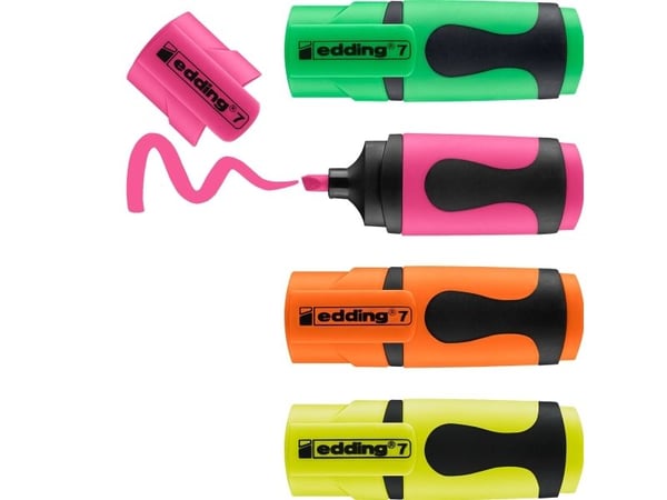 Edding 7, Fint, Grønn, Gult, Oransje, Rosa, 1 mm, 3 mm, 60 mm, 14 mm