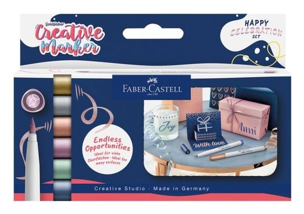 Faber-Castell Gofa, Metallisk, Flerfarget, Flerfarget, 6 farger, Fin tupp, Rektangel, 1,5 mm