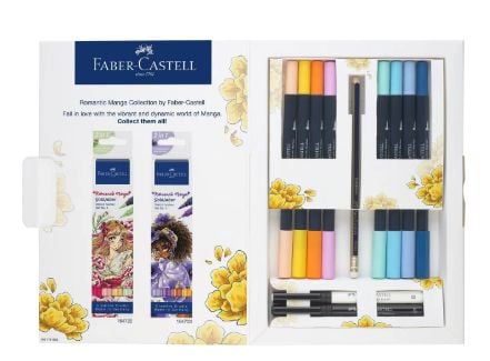 Faber-Castell Romantic Manga, 8 stykker, Flerfarget, Pensel / fin tupp, Flerfarget, Resirkulert plast, Rund