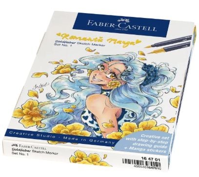 Faber-Castell Romantic Manga, 8 stykker, Flerfarget, Pensel / fin tupp, Flerfarget, Resirkulert plast, Rund