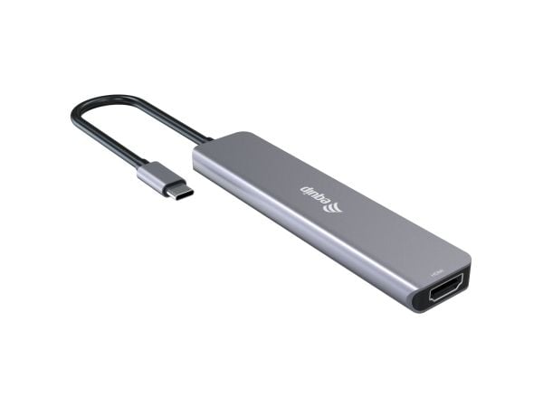 Equip 133500, Koblet med ledninger (ikke trådløs), USB 3.2 Gen 1 (3.1 Gen 1) Type-C, 100 W, Grå, 4K Ultra HD, 3840 x 2160 piksler