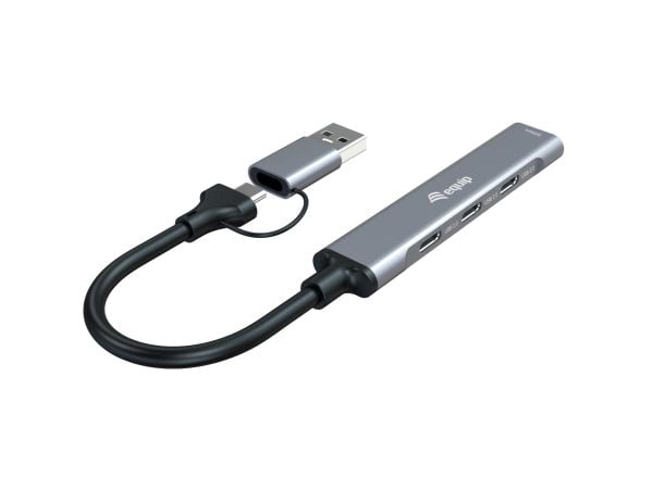 Equip 128969, USB 3.2 Gen 1 (3.1 Gen 1) Type-C, USB 3.2 Gen 1 (3.1 Gen 1) Type-A, USB 3.2 Gen 1 (3.1 Gen 1) Type-C, 5000 Mbit/s, Grå, Aluminium, China
