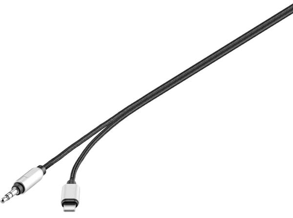 Renkforce RF-3432028, 1,2 m, Lightning, 3.5mm, Hankjønn, Hankjønn, Svart