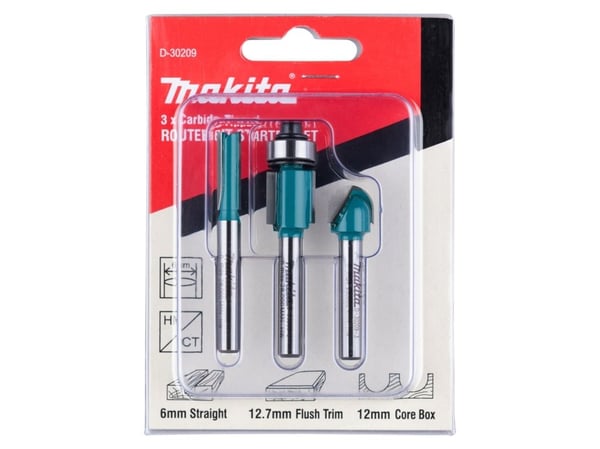 Makita - Routerspissett - 3 deler - for Makita DRT50Z, RT001GM205