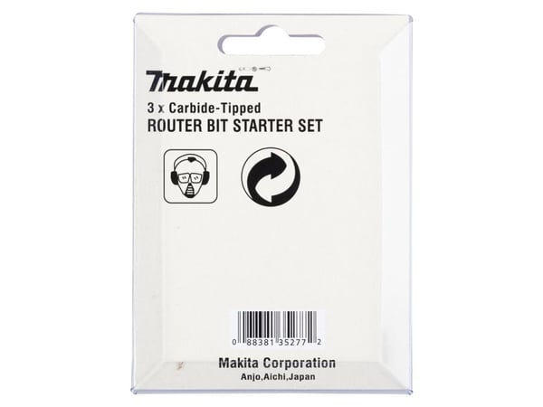 Makita - Routerspissett - 3 deler - for Makita DRT50Z, RT001GM205