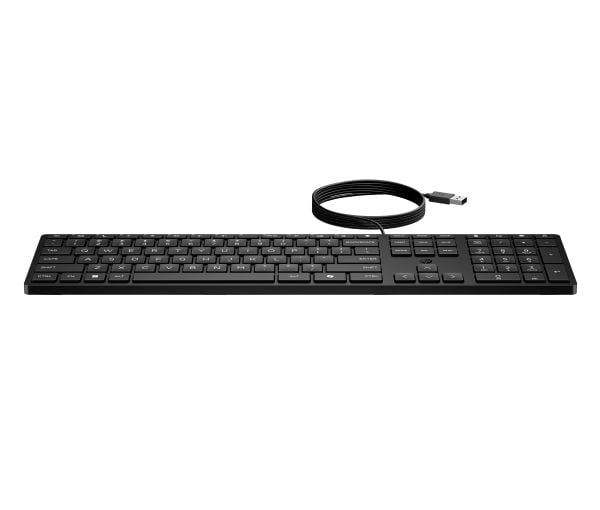 HP kablet stasjonær 320K-tastatur, Full størrelse (100 og), Koblet med ledninger (ikke trådløs), USB, Membrannøkkelbryter, Svart