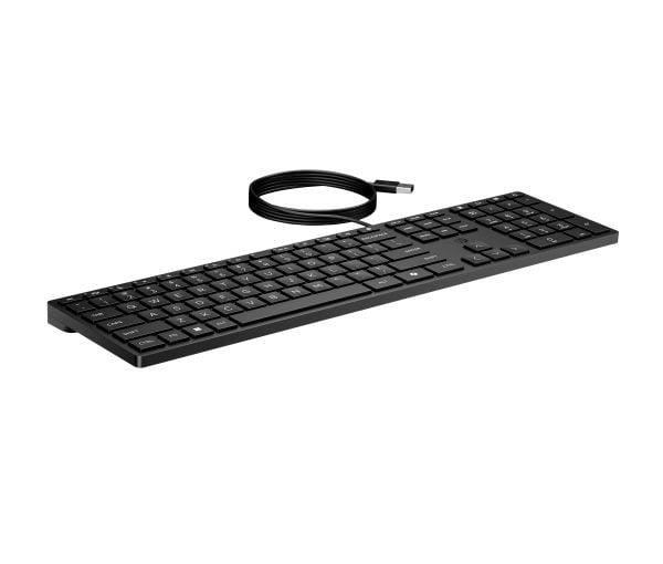 HP kablet stasjonær 320K-tastatur, Full størrelse (100 og), Koblet med ledninger (ikke trådløs), USB, Membrannøkkelbryter, Svart