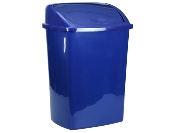 Avfallsbeholder, V-Part, blå, plast, 15 l, med svingbart lokk