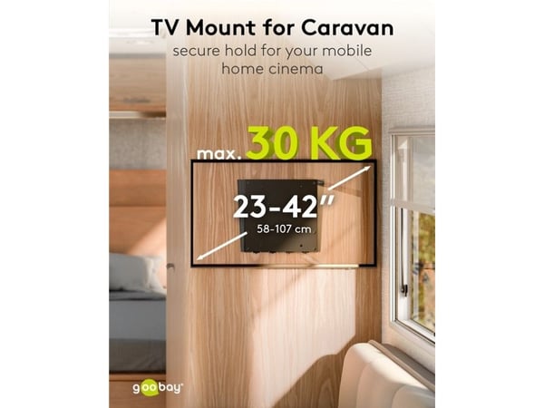 Goobay 74415, 58,4 cm (23"), 106,7 cm (42"), 30 kg, 50 x 50 mm, 200 x 200 mm, Svart