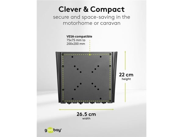 Goobay 74415, 58,4 cm (23"), 106,7 cm (42"), 30 kg, 50 x 50 mm, 200 x 200 mm, Svart