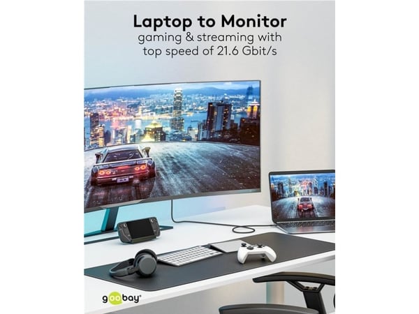 Goobay 75705, 2 m, USB Type-C, DisplayPort, Hanstik, Hanstik, Hanstik, Lige