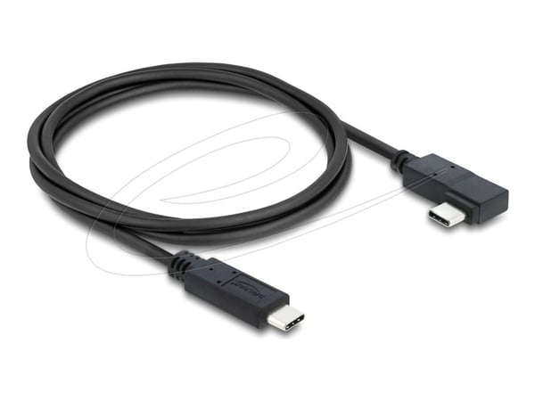 Delock - USB-kabel - USB-C (hann) rett til USB-C (hann) venstre/høyre-vinklet - USB 3.2 / Thunderbolt 3 - 48 V - 5 A - 50 cm - up to 40 Gbps data t...