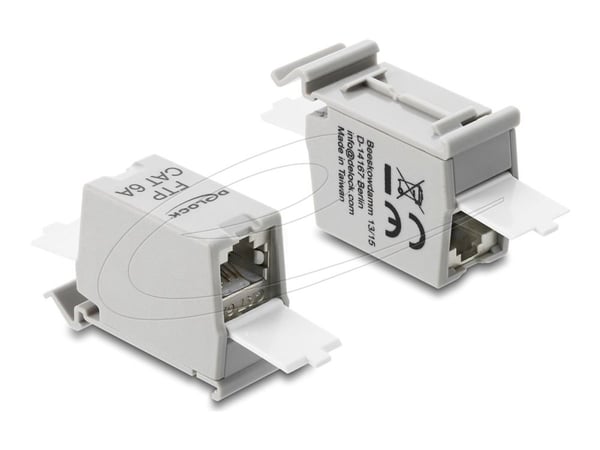 DeLOCK 90933, Tasainen, Valkoinen, Harmaa, RJ-45, RJ-45, Naaras, Naaras