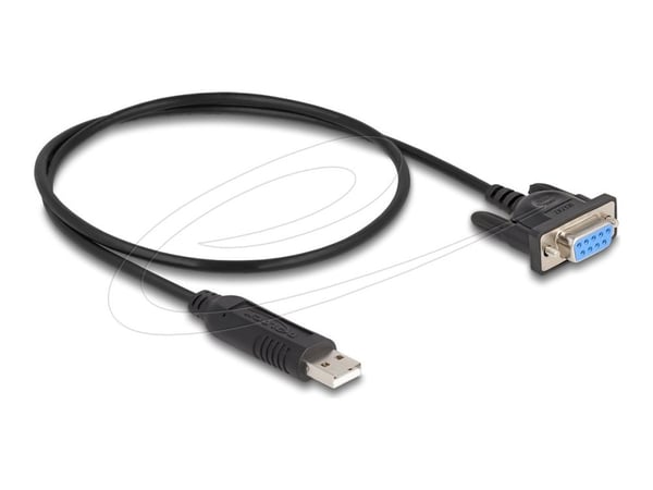Delock USB 2.0 - RS-232 sarjasovitin Sub-D 9 naaras ruuvilla kompakti (67381)