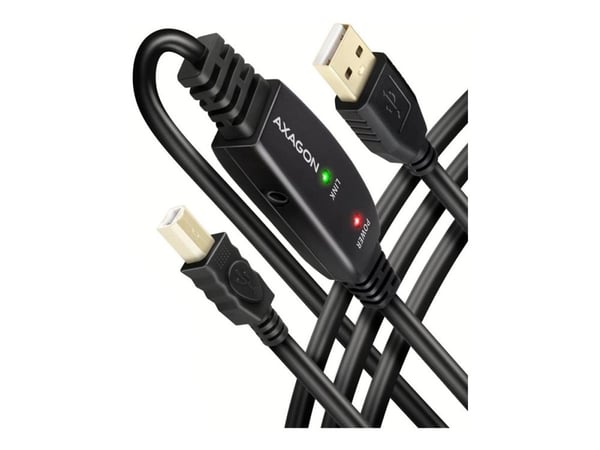 AXAGON ADR-210B - Skriverkabel - USB (hann) til USB-type B (hann) - 5 V - 500 mA - 10 m - aktiv forsterker