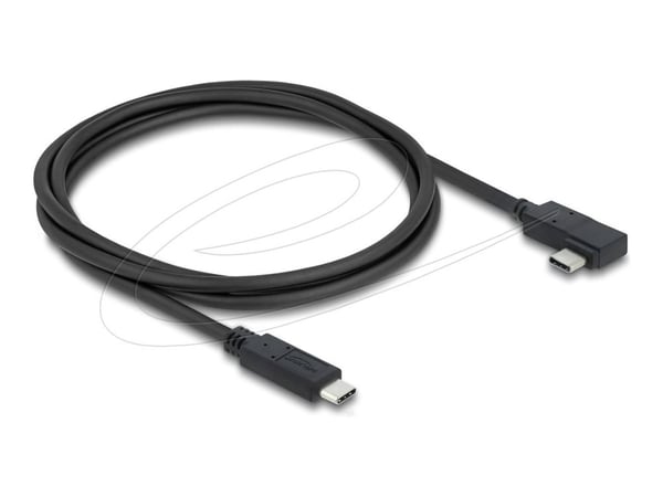 Delock - USB-kabel - USB-C (hann) rett til USB-C (hann) venstre/høyre-vinklet - USB 3.2 / Thunderbolt 3 - 48 V - 5 A - 1 m - up to 40 Gbps data tra...