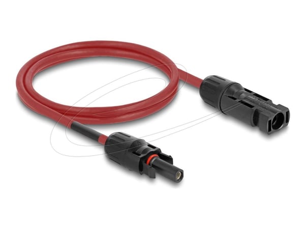 Delock - Solar cable - DL4 (hann) til DL4 (hunn) - 1000 V - 1 m - snap-in - rød