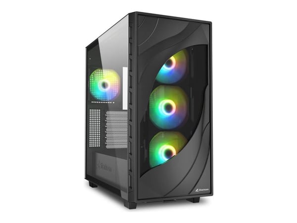 Sharkoon Rebel C80G RGB - Tower - ATX - sidepanel med vindu (herdet glass) - ingen strømforsyning (ATX) - USB/lyd
