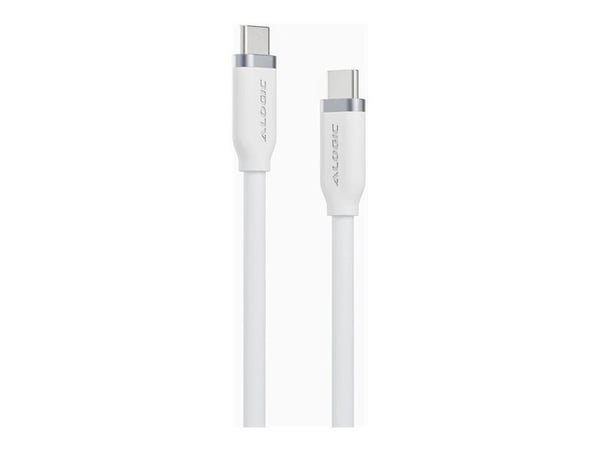 ALOGIC - USB-kaapeli - USB-C (uros) - USB-C (uros) - 48 V - 5 A - 2 m - USB Power Delivery (240 W), joustava - valkoinen
