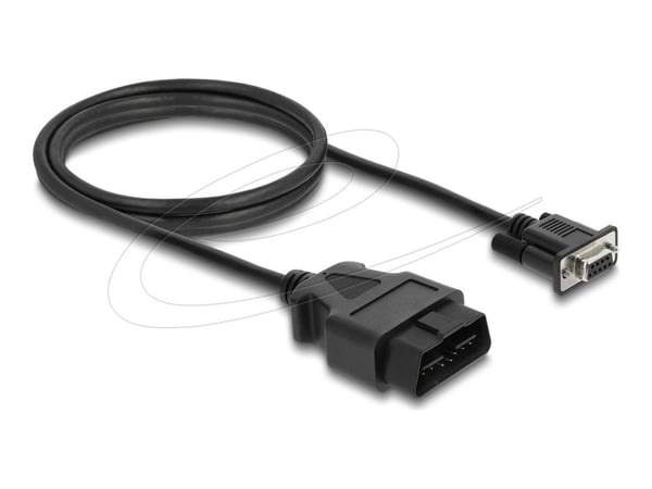 Delock-sovitinkaapeli OBD-2 uros Sub-D 9-nastaiseen naarasliitäntään ruuveilla 1,15 m