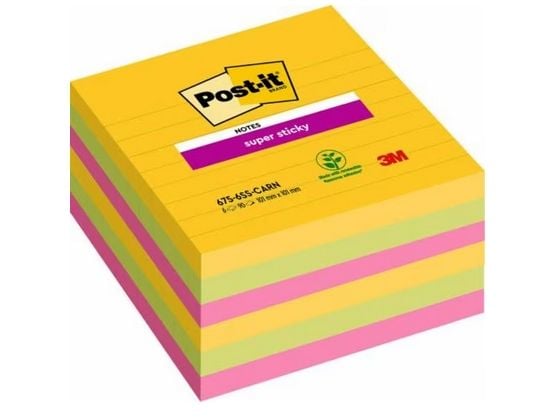 3M 7100234516, Neliö, Sininen, Vaaleanpunainen, Keltainen, Paperi, 60%, SGSCH-PEFC-COC-110078, 101 mm
