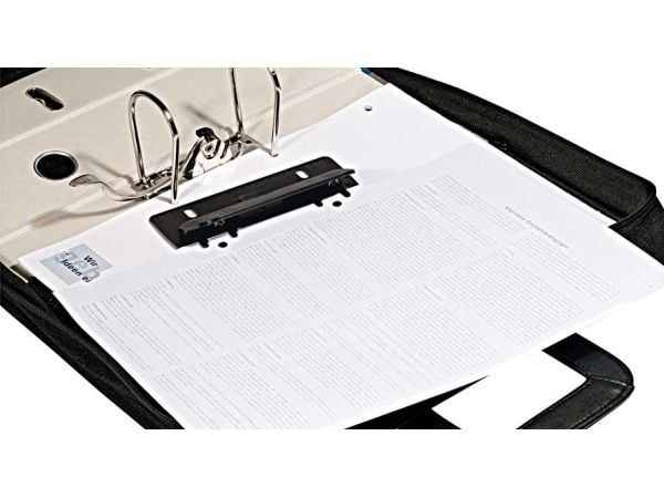 WEDO lommehullhullstanser, stansekapasitet: 3 ark, svart plast, flat, kan også files, metall (67 801)