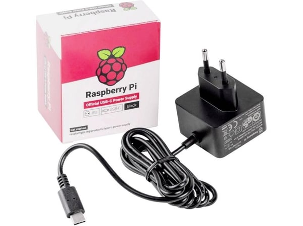 Raspberry Pi - Strømadapter - AC 115/230 V - svart - for Raspberry Pi 4 Model B