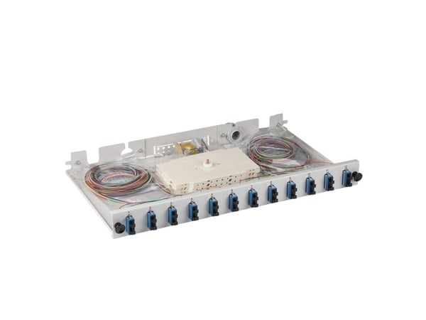 Skjøteboks SC 9/125µ OS2 uttrekkbar 12 pigtails / 6 koblinger (B71223L12)