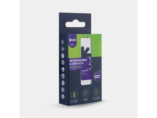 Uniross U1BT1830SP, Oppladbart batteri, Lithium-Ion (Li-Ion), 3,6 V, 1 stykker, 3000 mAh, Flerfarget