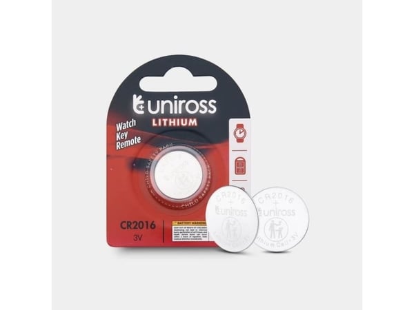 Uniross U1CR2016, Engangsbatteri, CR2016, Lithium, 3 V, 1 stykker, Sølv