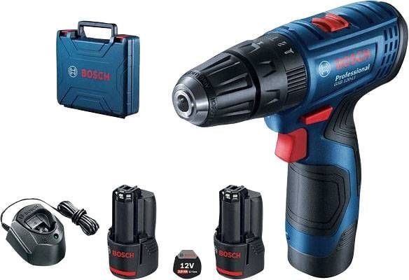 Bosch GSR Professional 120-LI - Drill/driver - trådløs - 2 hastigheter 10 mm - 30 N·m - 2 batterier - 12 V