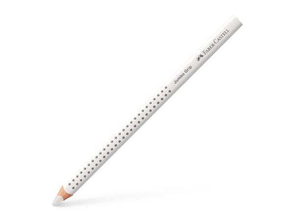 Färgpenna, Faber-Castell Grip, JUMBO, vit, triangulär - (12 st.)