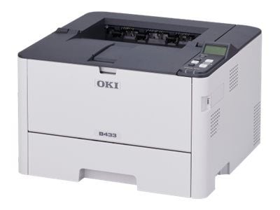 OKI B433dn, LED, 1200 x 1200 DPI, A4, 45 ppm, Kaksipuolinen tulostus, Harmaa, Valkoinen