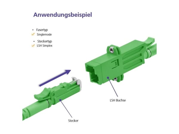 Netkab LWL Patch-kabel E2000® APC/E2000® APC (LSH) Dupleks 9/125µm OS2 gul 5,0m